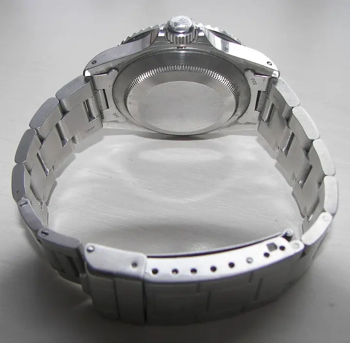 The case back of a Rolex Submariner